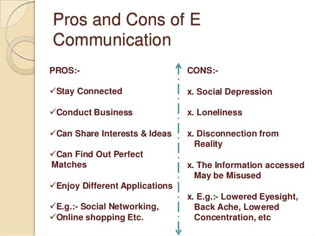 Pros And Cons Of Internet Communication Pros And Cons Of Internet Communication
